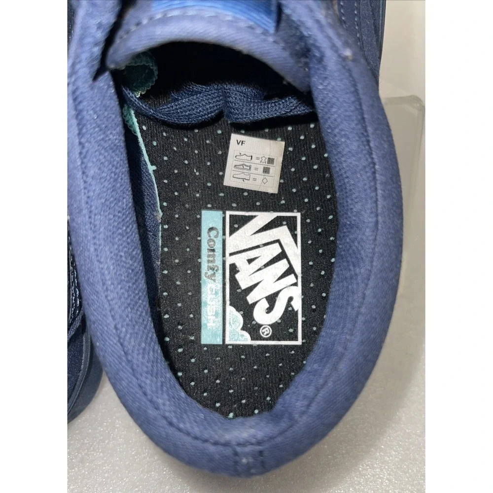 Vans ComfyCush‎ Old Skool Triple Blue Navy Canvas Sneakers Womens 9.5/Men 8